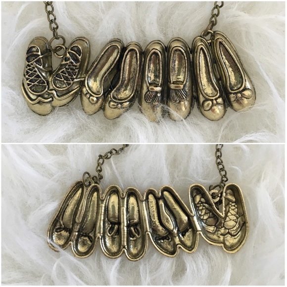 Cute Oxidized Look Shoes Long Necklace - Picture 2 of 3